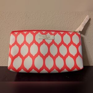 Kate Spade NY Pink and White Lemon Cosmetic Pouch/Case